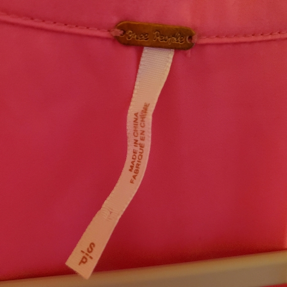Free People Best of Both Worlds Hot Pink Half Sheer Long Sleeve Button D… - Picture 4 of 9